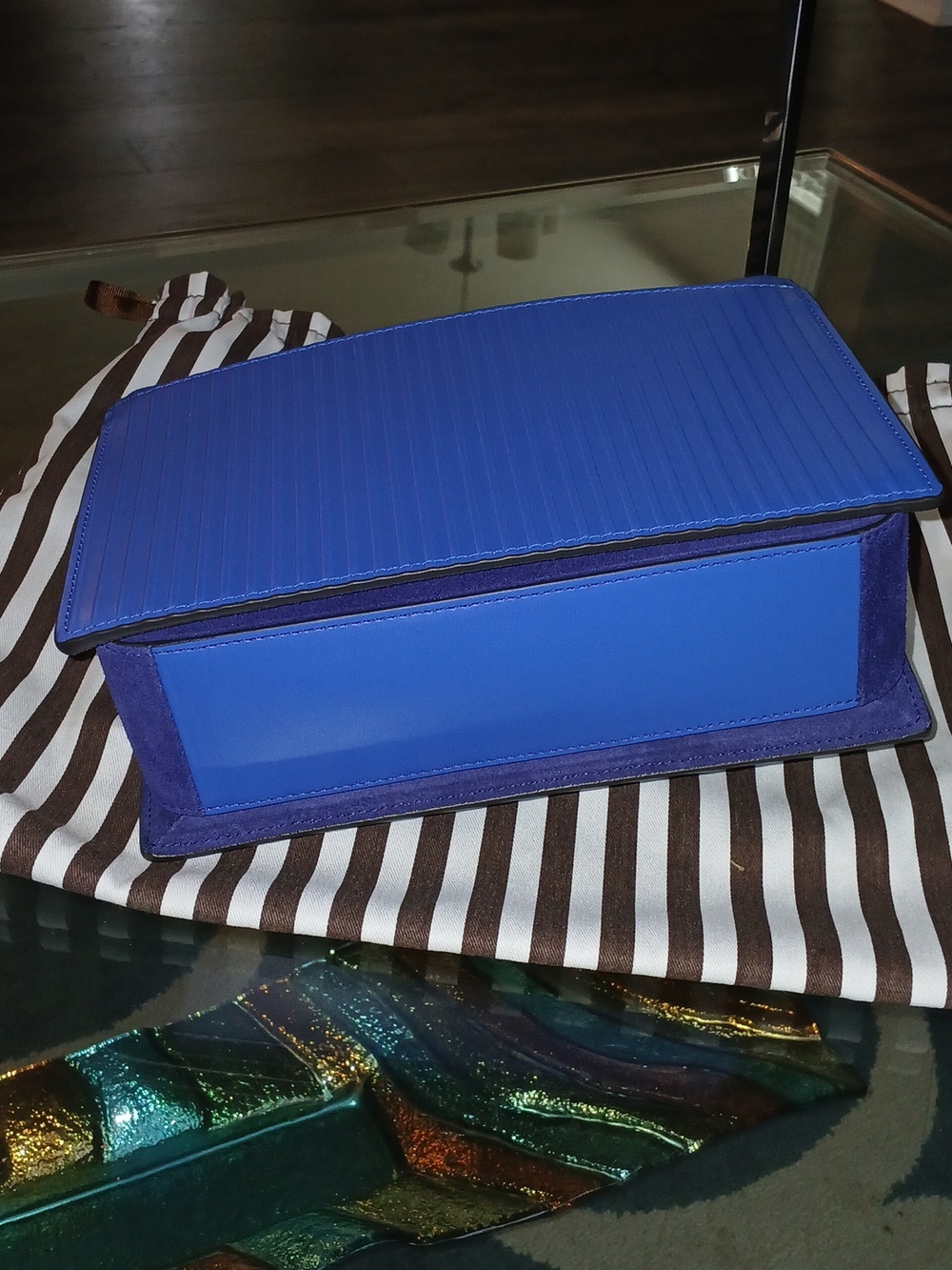 henri bendel Nwot Bold Blue Plaza Top-Handle Satchel - Picture 7 of 10